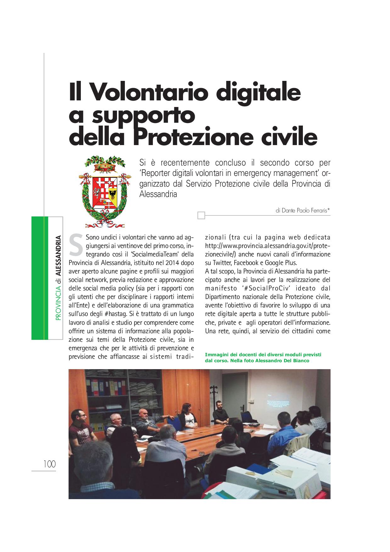 Il volontario digitale a supporto della Protezione Civile