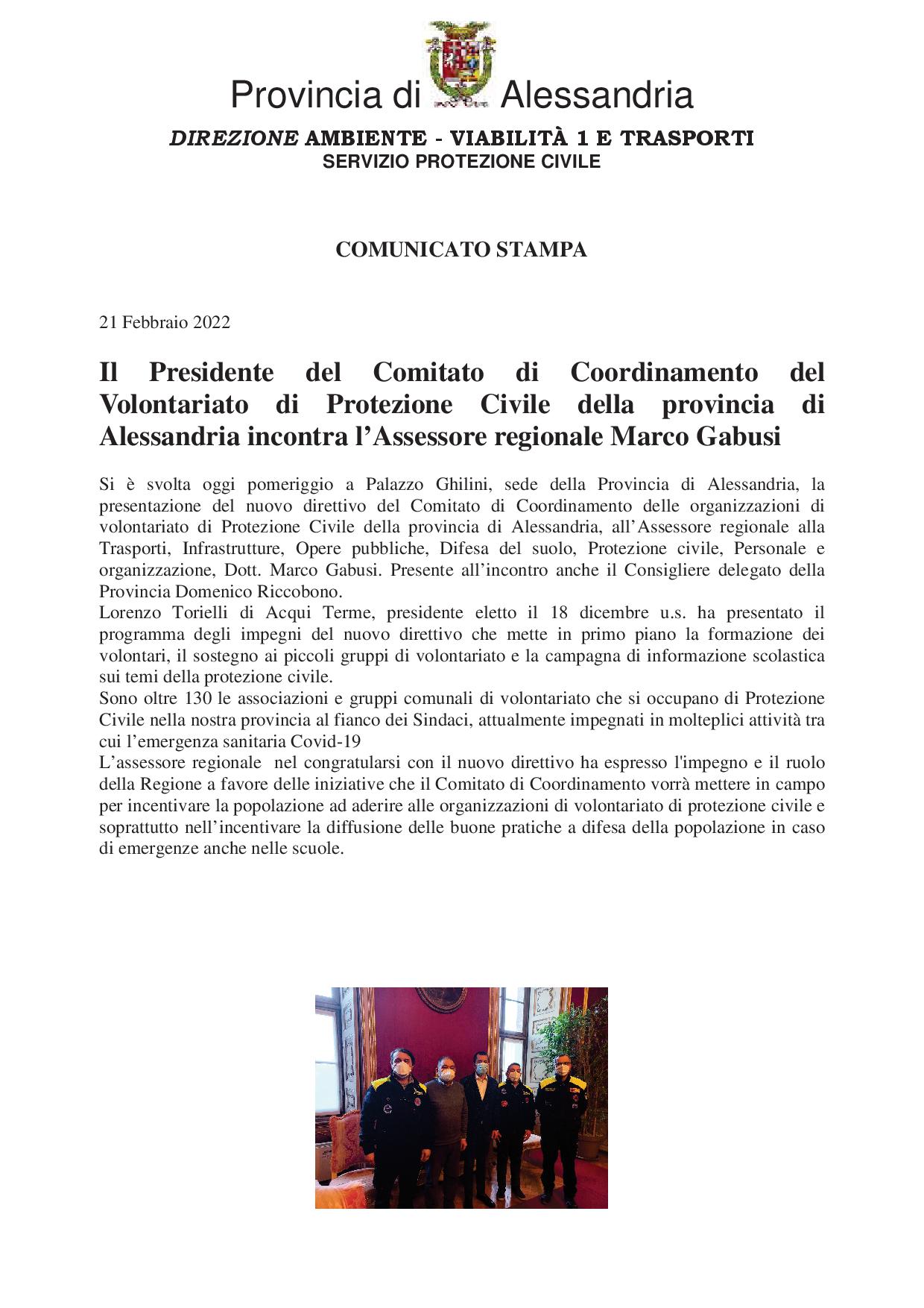 comunicato stampa CCV Gabusi 21