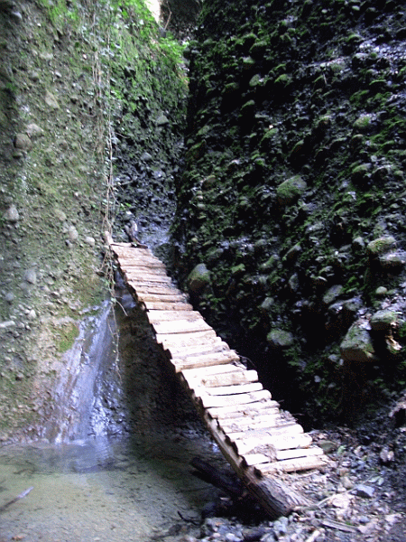 Passerella tra le rocce