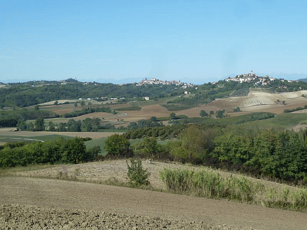 Panorama con i paesi di Vignale, Camagna e Conzano