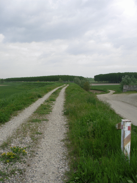 Il percorso sull’argine