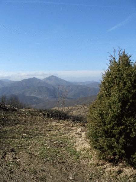 Veduta dal sentiero (sullo sfondo il Monte Tobbio)